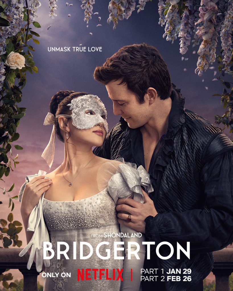 Bridgerton season 4 dates release - Benedict & Sophie poster. benofie
